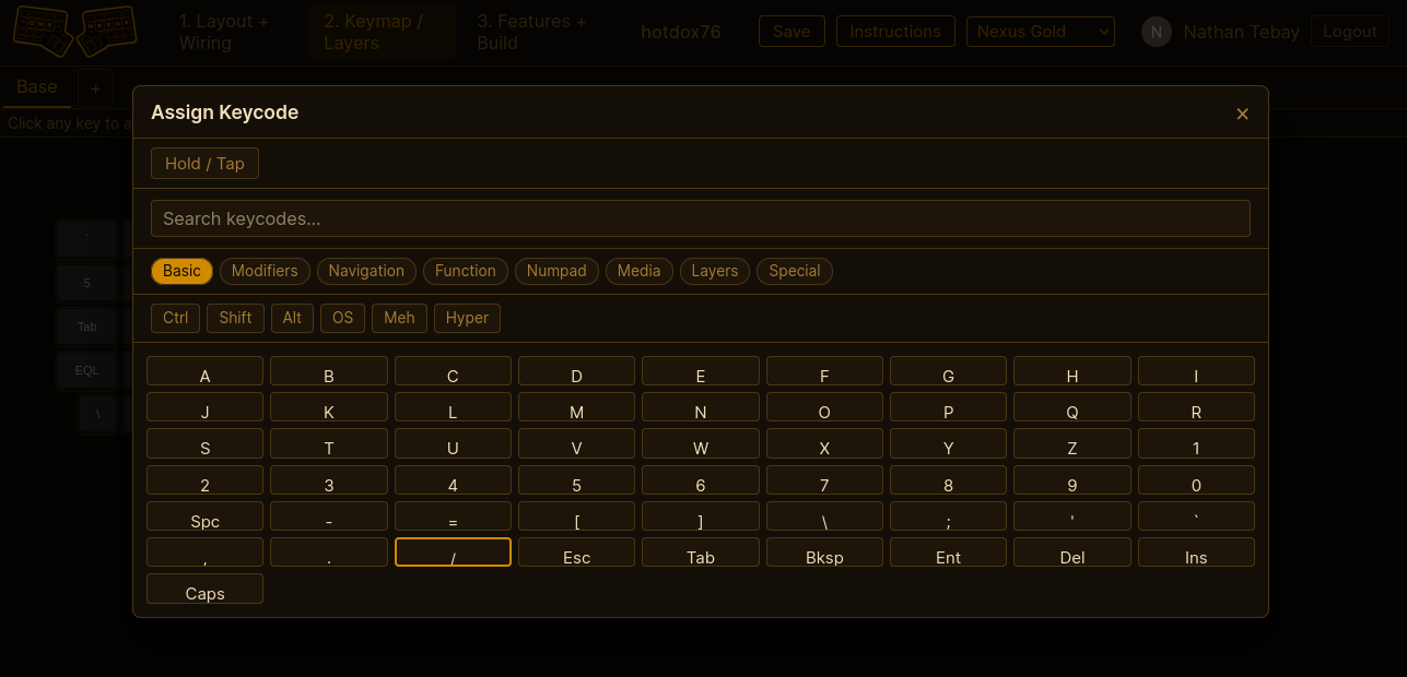 QMK Nexus keymap editor